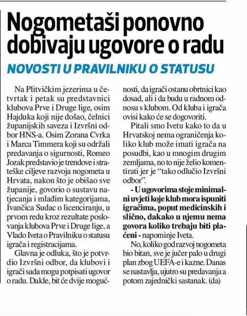 Novosti u Pravilniku o statusu igrača i registracijama